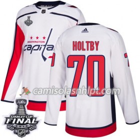 Camisola Washington Capitals Braden Holtby 70 2018 Stanley Cup Final Patch Adidas Branco Authentic - Homem